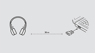 Приемник USB-A для подключения гарнитуры Logitech Zone Wireless к компьютеру по Bluetooth®. Совместим с Teams и UC Приемник USB-A для подключения гарнитуры Logitech Zone Wireless к компьютеру по Bluetooth®. Совместим с Teams и UC