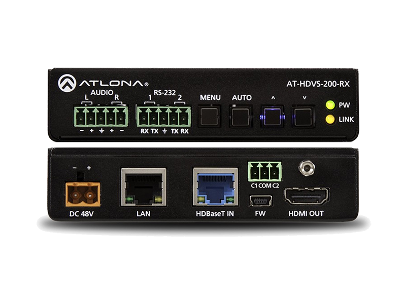Приемник-масштабатор HDBaseT с HDMI и аудио выходом до 100м AT-HDVS-200-RX