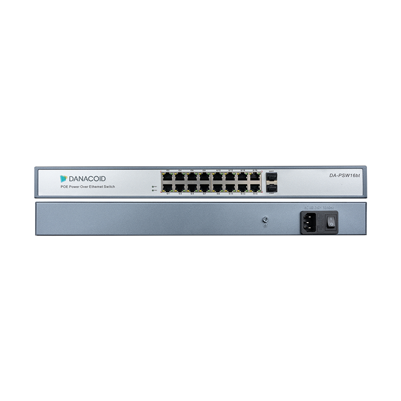 Коммутатор Dante 16х 1000BASE-T, 2х SFP (1200 Вт, до 95 Вт на 1 порт)