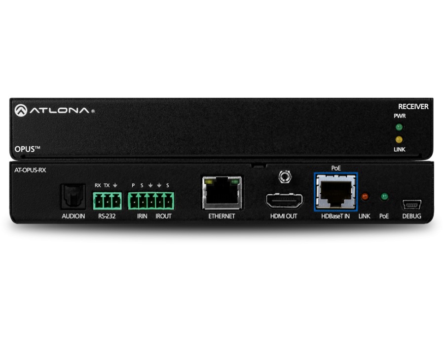 Приемник 4K/HDR HDMI-HDBaseT для серии OPUS с PoE, Ethernet, IR/RS232 и обратным аудио AT-OPUS-RX