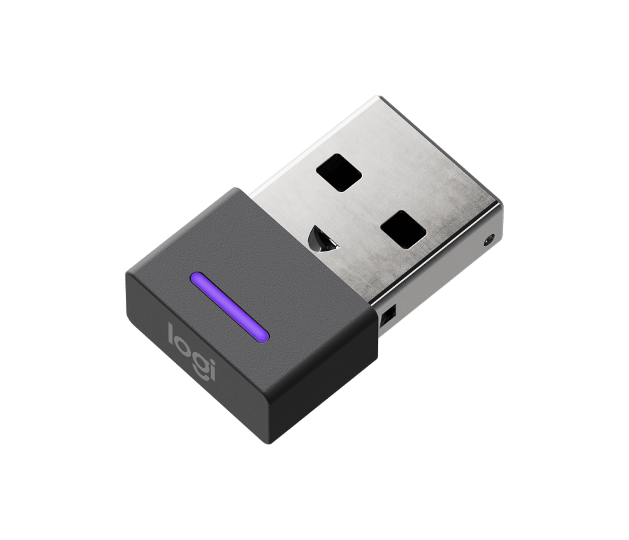 Приемник USB-A для подключения гарнитуры Logitech Zone Wireless к компьютеру по Bluetooth®. Совместим с Teams и UC