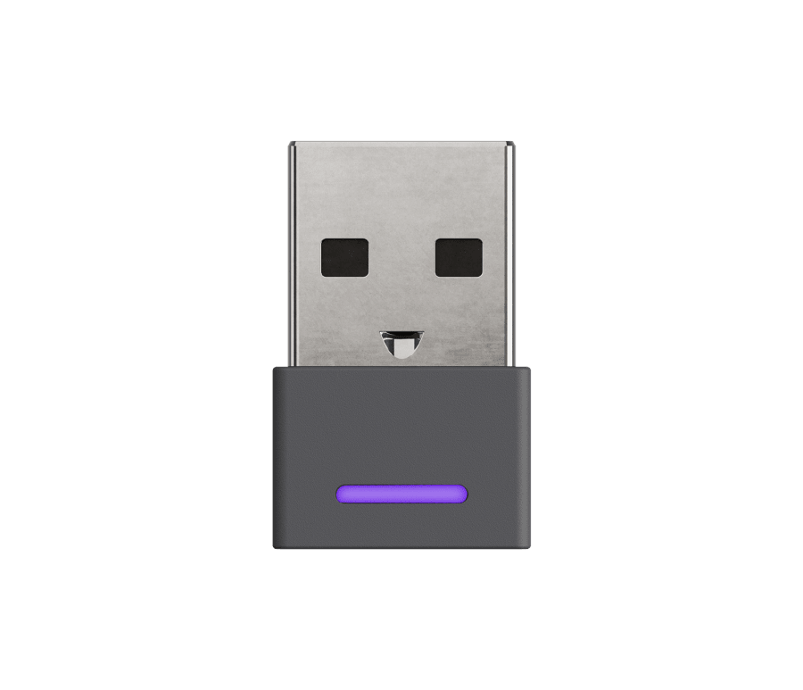 Приемник USB-A для подключения гарнитуры Logitech Zone Wireless к компьютеру по Bluetooth®. Совместим с Teams и UC