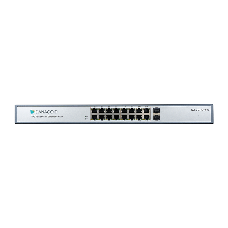 Коммутатор Dante 16х 1000BASE-T, 2х SFP (1200 Вт, до 95 Вт на 1 порт)