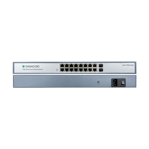 Коммутатор Dante 16х 1000BASE-T, 2х SFP (1200 Вт, до 95 Вт на 1 порт)