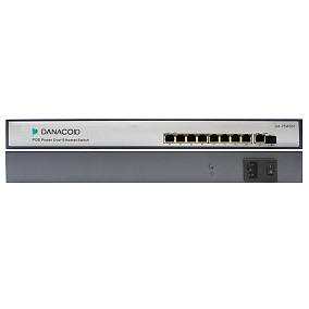 Коммутатор Dante 8х 1000BASE-T, 1х SFP (600 Вт, до 95 Вт на 1 порт)