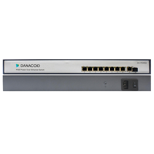 Коммутатор Dante 8х 1000BASE-T, 1х SFP (600 Вт, до 95 Вт на 1 порт)