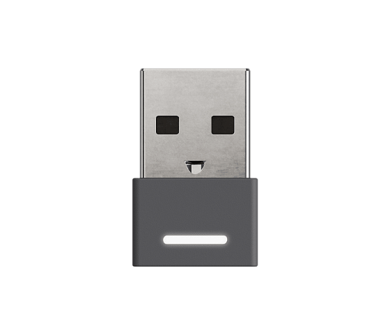 Приемник USB-A для подключения гарнитуры Logitech Zone Wireless к компьютеру по Bluetooth®. Совместим с Teams и UC