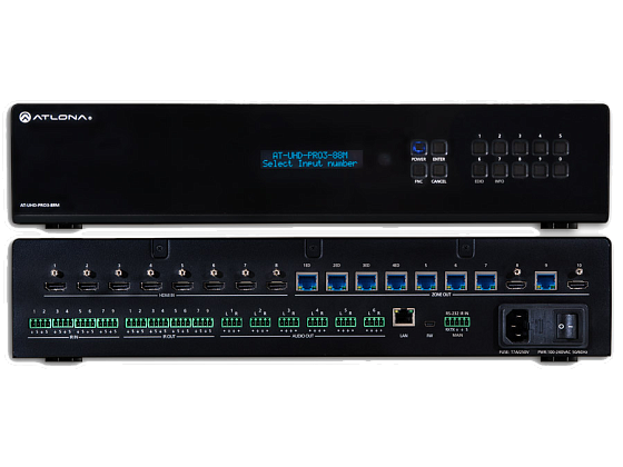 Матричный коммутатор 4K/UHD 8х8 HDMI на HDBaseT с PoE AT-UHD-PRO3-88M