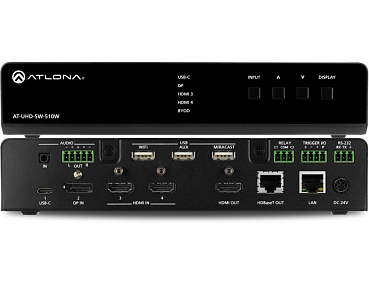 Коммутатор матричный SW-510W 5х2 с беспроводным каналом входы USB-C/HDMI/DisplayPort 
