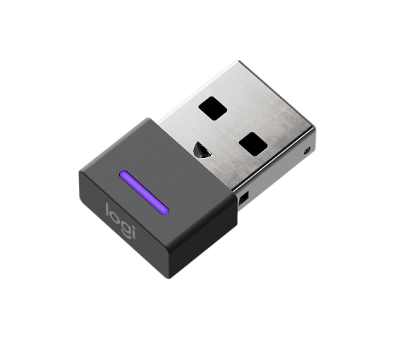 Приемник USB-A для подключения гарнитуры Logitech Zone Wireless к компьютеру по Bluetooth®. Совместим с Teams и UC