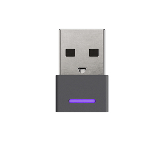 Приемник USB-A для подключения гарнитуры Logitech Zone Wireless к компьютеру по Bluetooth®. Совместим с Teams и UC