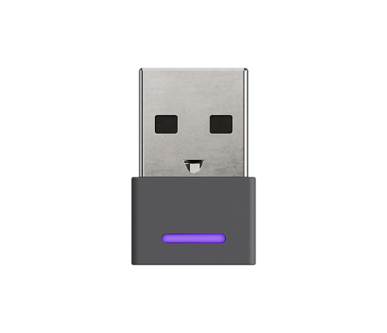 Приемник USB-A для подключения гарнитуры Logitech Zone Wireless к компьютеру по Bluetooth®. Совместим с Teams и UC