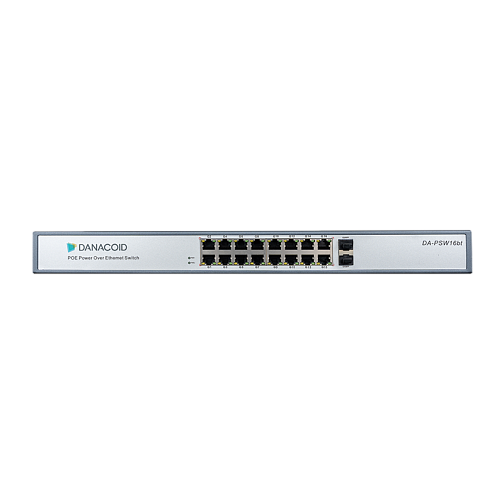 Коммутатор Dante 16х 1000BASE-T, 2х SFP (1200 Вт, до 95 Вт на 1 порт)