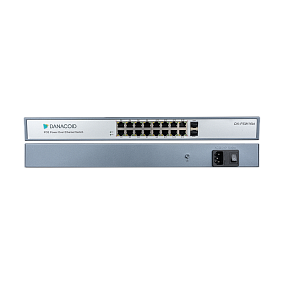 Коммутатор Dante 16х 1000BASE-T, 2х SFP (1200 Вт, до 95 Вт на 1 порт)
