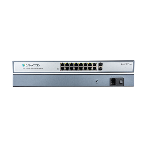 Коммутатор Dante 16х 1000BASE-T, 2х SFP (1200 Вт, до 95 Вт на 1 порт)